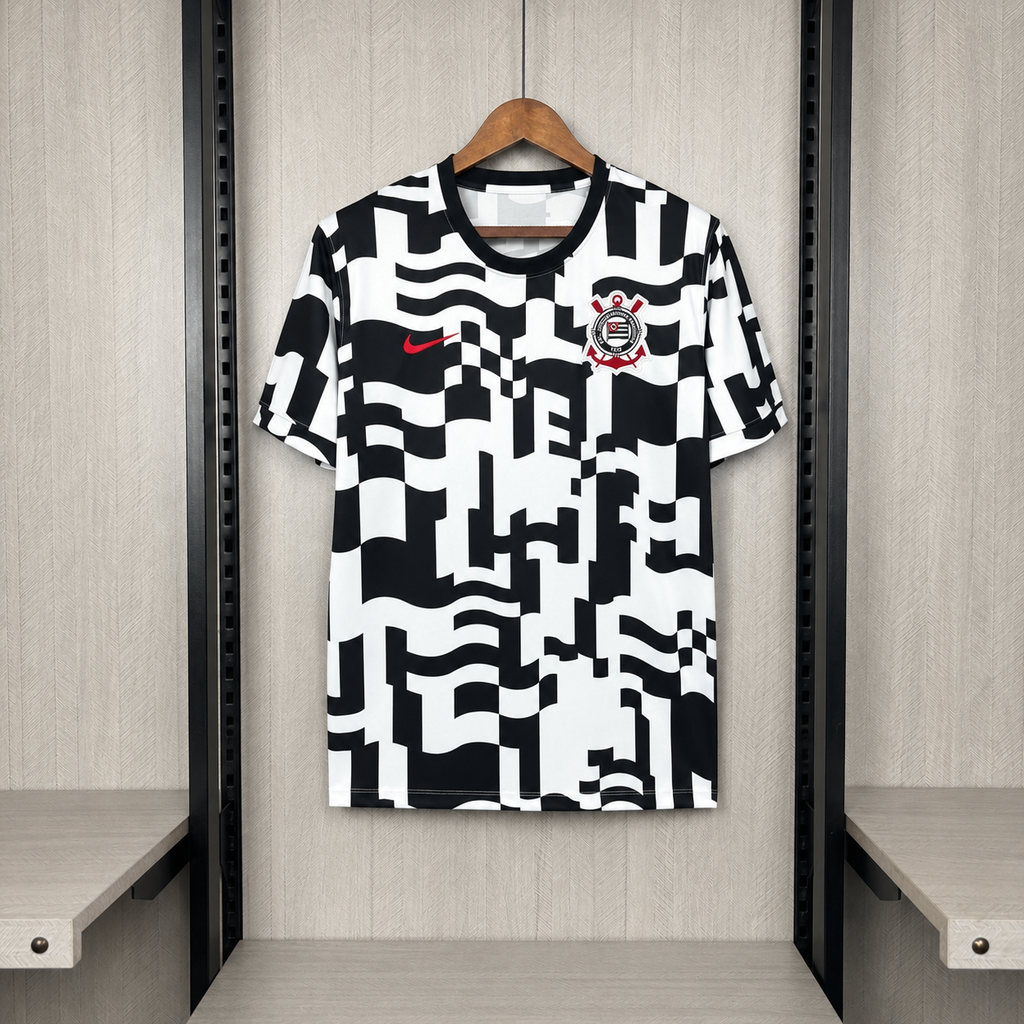 2026/27 Corinthians Pre-Match Black & White Jersey